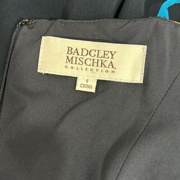 Badgley Mischka Sleeveless Strappy Colorblock Dress Size 6 - Picture 5 of 10